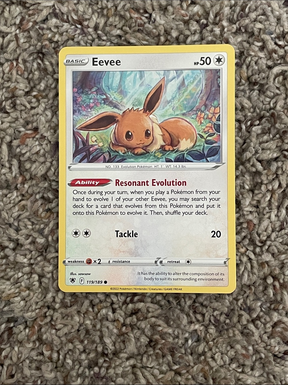 Eevee 119/189 Swsh10: Astral Radiance Regular Near Mint